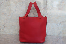 将图片加载到图库查看器，HERMES PICOTIN LOCK MM Clemence leather Rouge casaque □R刻印 Hand bag 600080205
