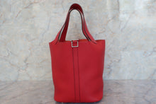 将图片加载到图库查看器，HERMES PICOTIN LOCK MM Clemence leather Rouge casaque □R刻印 Hand bag 600080205
