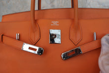 画像をギャラリービューアに読み込む, HERMES／エルメス オータクロア32 ヴォーエプソン オレンジ □L刻印 ハンドバッグ 800020016
