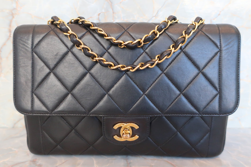 CHANEL/シャネル マトラッセチェーンショルダーバッグ ラムスキン ブラック/ゴールド金具 ショルダーバッグ 600090276