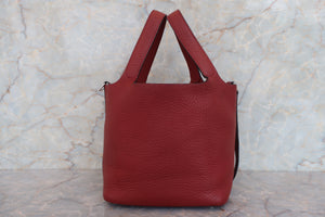HERMES／エルメス ピコタンＰＭ トリヨンクレマンス ルージュアッシュ □G刻印 ハンドバッグ 700080178