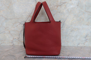 HERMES／エルメス ピコタンＰＭ トリヨンクレマンス ルージュアッシュ □G刻印 ハンドバッグ 700080178