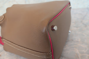 HERMES／エルメス ピコタンＰＭバイカラー シェーブル エトゥープ/ローズショッキング □K刻印 ハンドバッグ 700050220