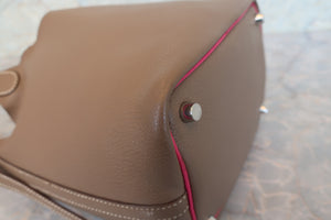 HERMES／エルメス ピコタンＰＭバイカラー シェーブル エトゥープ/ローズショッキング □K刻印 ハンドバッグ 700050220