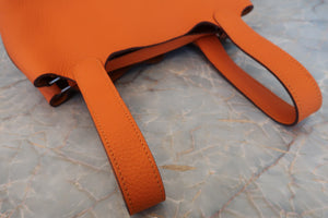 HERMES／エルメス ピコタンロックＰＭ トリヨンクレマンス オレンジ □O刻印 ハンドバッグ 700060022
