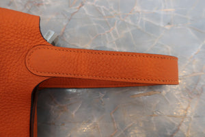 HERMES／エルメス ピコタンロックＰＭ トリヨンクレマンス オレンジ □O刻印 ハンドバッグ 700060022