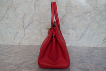 画像をギャラリービューアに読み込む, HERMES／エルメス バーキン30 ヴォーエプソン ルージュカザック □Q刻印 ハンドバッグ 800010126
