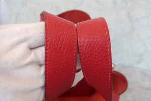 HERMES PICOTIN LOCK MM Clemence leather Rouge casaque □R刻印 Hand bag 600080205