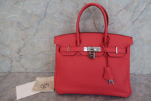 将图片加载到图库查看器，HERMES BIRKIN 30 Clemence leather Bougainvillier □N Engraving Hand bag 600080199
