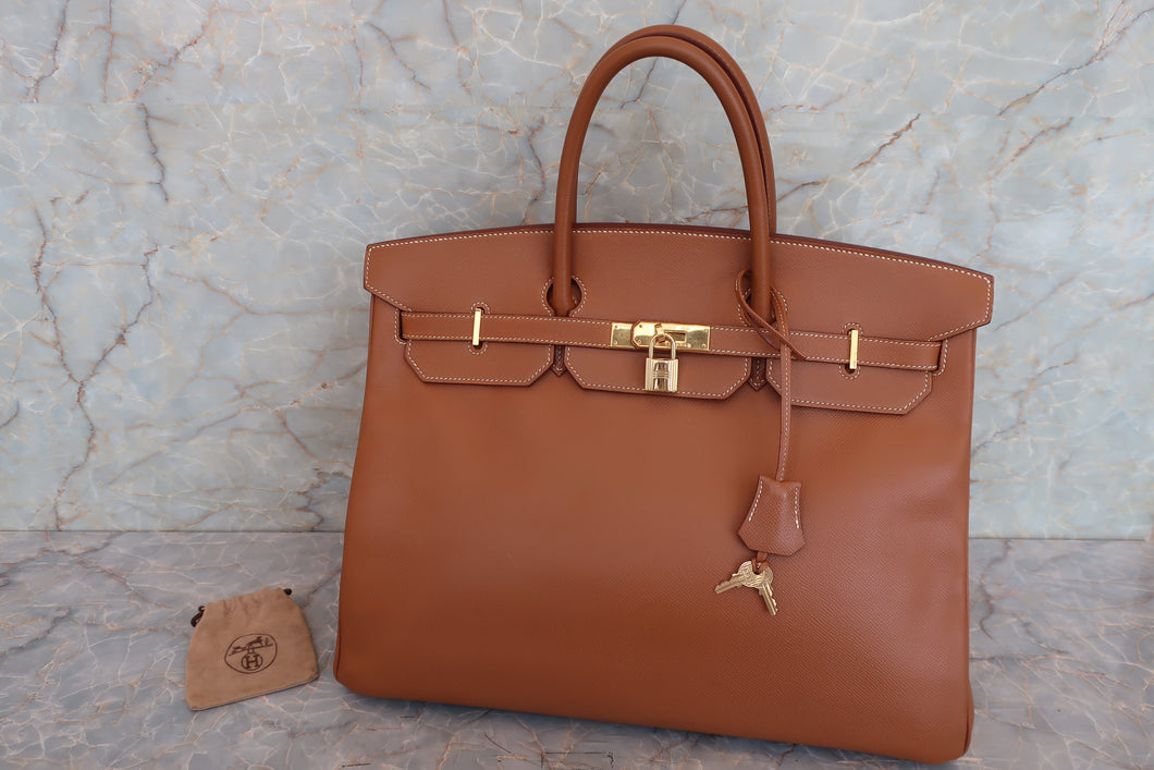 HERMES／エルメス バーキン40 クシュベル ゴールド □A刻印 ハンドバッグ 700070232