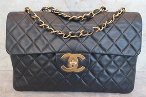 CHANEL/香奈儿 大号CF 单盖 链条包 羊皮 Black/Gold hadware(黑色/金色金属) 肩背包 600070114