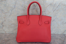 将图片加载到图库查看器，HERMES BIRKIN 30 Clemence leather Bougainvillier □N Engraving Hand bag 600080199
