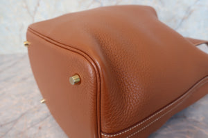 HERMES／エルメス ピコタンロックＭＭ トリヨンクレマンス ゴールド C刻印 ハンドバッグ 700050257