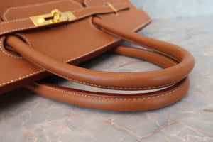 HERMES／エルメス バーキン40 クシュベル ゴールド □A刻印 ハンドバッグ 700070232