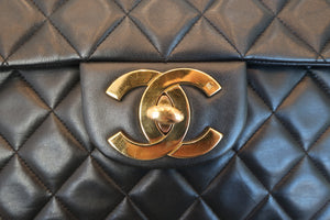 CHANEL/シャネル デカマトラッセシングルフラップチェーンショルダーバッグ ラムスキン ブラック/ゴールド金具 ショルダーバッグ 600090178