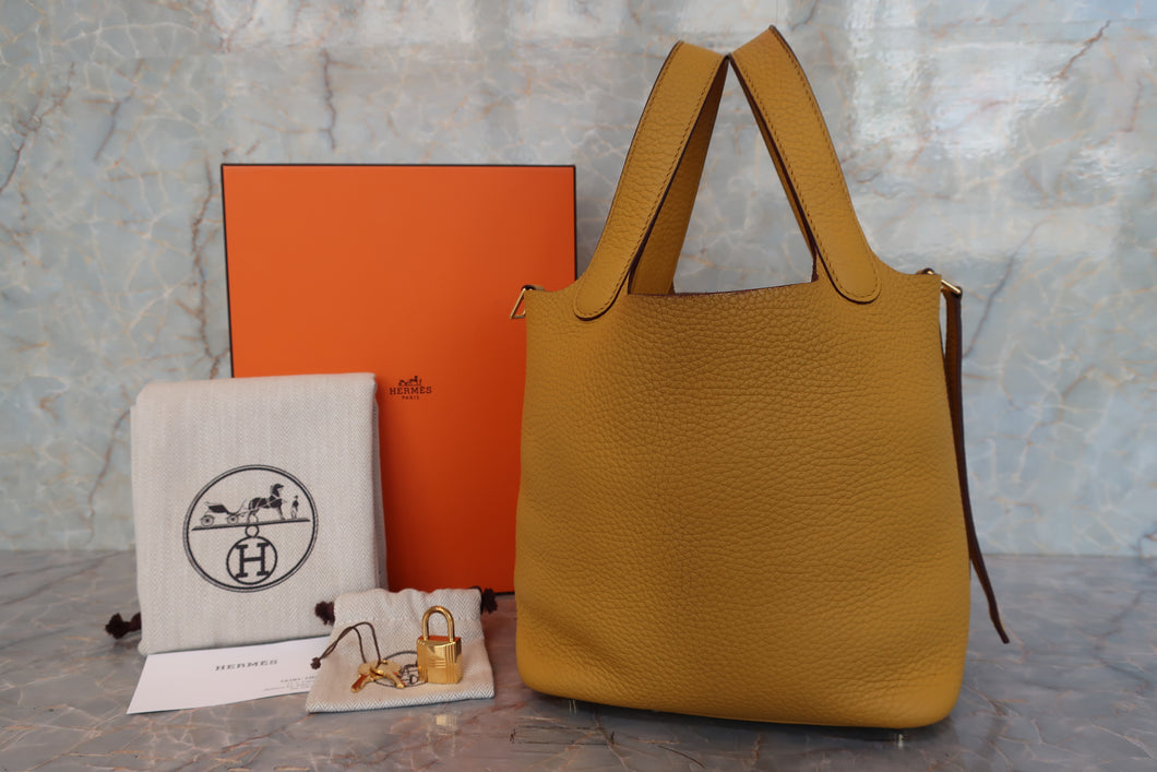 HERMES／エルメス ピコタンロックＰＭ トリヨンクレマンス ジョーヌアンブル Y刻印 ハンドバッグ 700090184