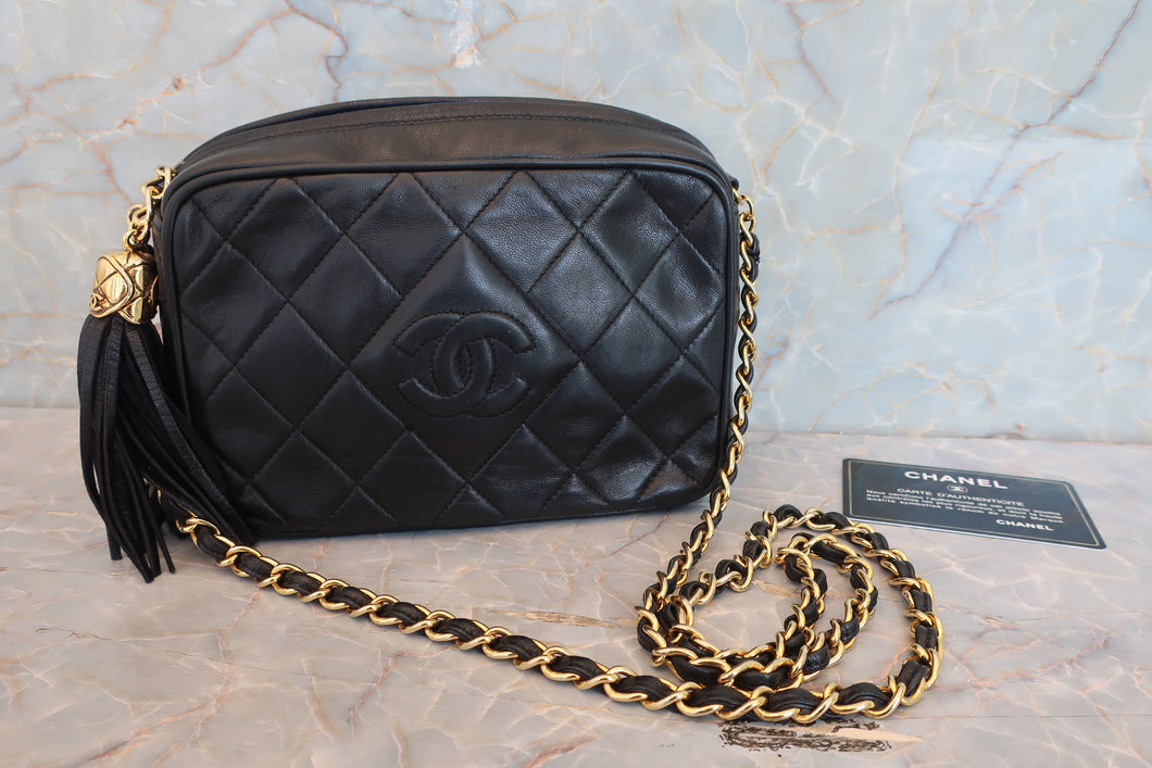 CHANEL/シャネル マトラッセフリンジチェーンショルダーバッグ ラムスキン ブラック/ゴールド金具 ショルダーバッグ 700070162