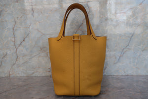 HERMES／エルメス ピコタンロックＰＭ トリヨンクレマンス ジョーヌアンブル Y刻印 ハンドバッグ 700090184