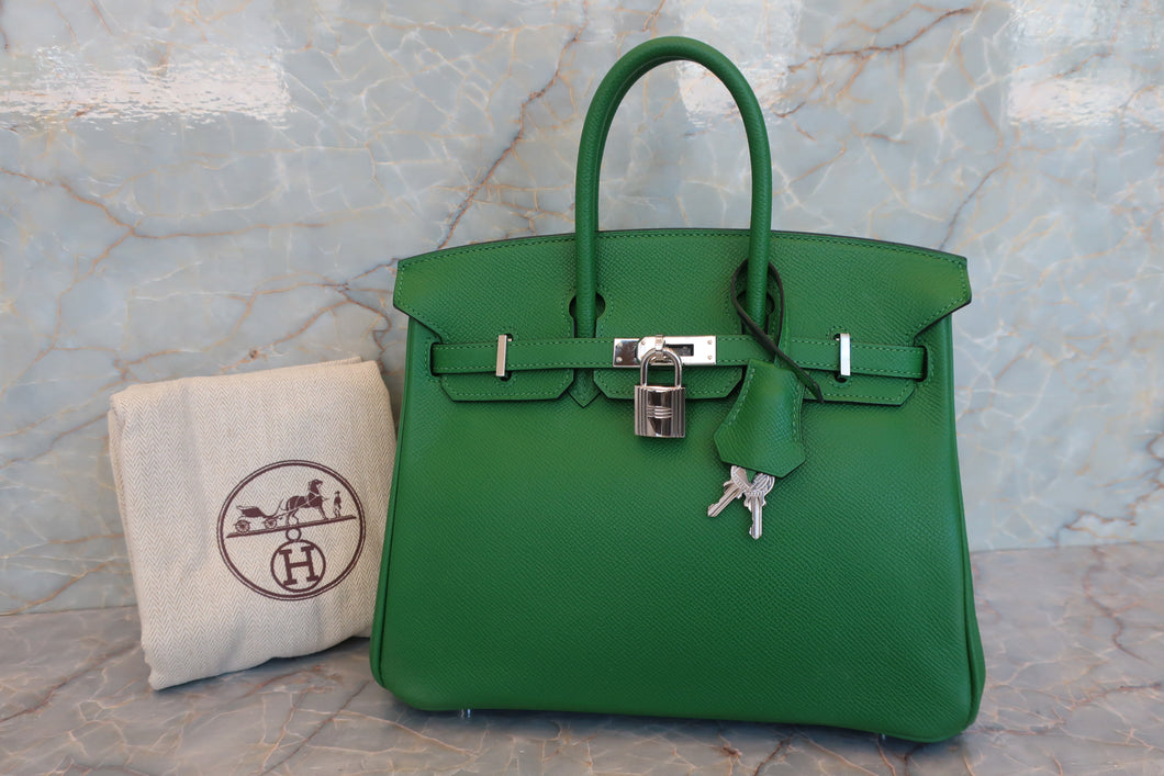 HERMES BIRKIN 25 Epsom leather  Vert benghal □N Engraving Hand bag 700050279