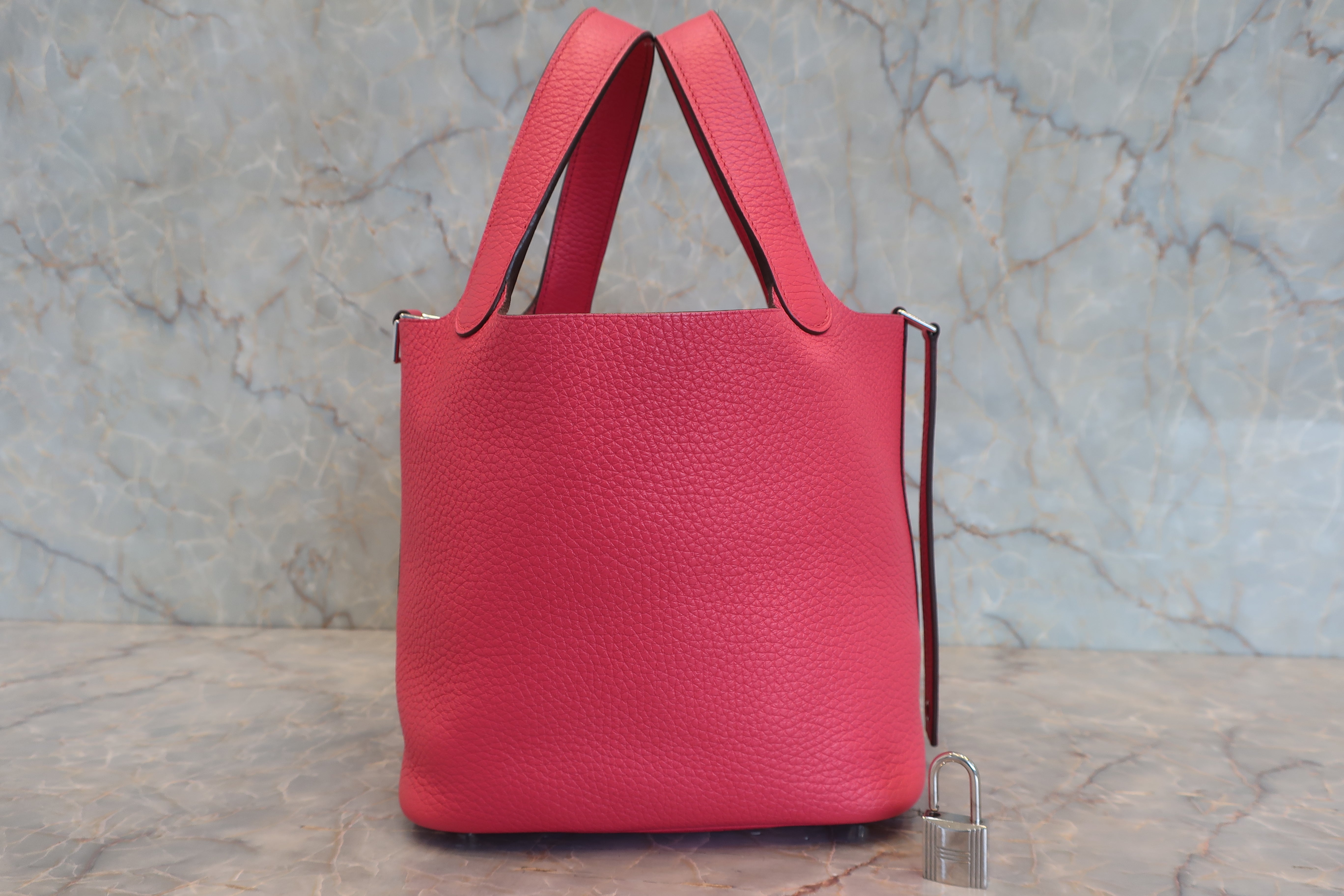 HERMES PICOTIN LOCK PM Clemence leather Rose extreme A Engraving