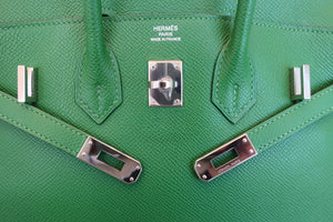 HERMES BIRKIN 25 Epsom leather  Vert benghal □N Engraving Hand bag 700050279