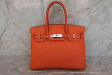 將圖片載入圖庫檢視器 HERMES／エルメス バーキン30 トゴ オレンジ □O刻印 ハンドバッグ 700060073

