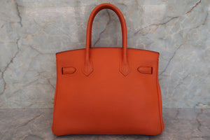 HERMES／エルメス バーキン30 トゴ オレンジ □O刻印 ハンドバッグ 700060073