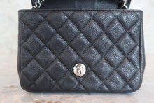 Load image into Gallery viewer, CHANEL Mini Matelasse single flap chain shoulder bag Caviar skin Black/Silver hadware Shoulder bag 800050035
