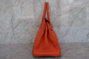 HERMES／エルメス バーキン30 トゴ オレンジ □O刻印 ハンドバッグ 700060073