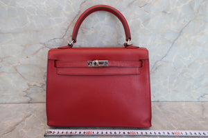 HERMES／エルメス ケリー25 ヴォーエプソン ルージュ □L刻印 ショルダーバッグ 700080125