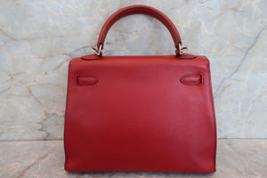 HERMES／エルメス ケリー25 ヴォーエプソン ルージュ □L刻印 ショルダーバッグ 700080125