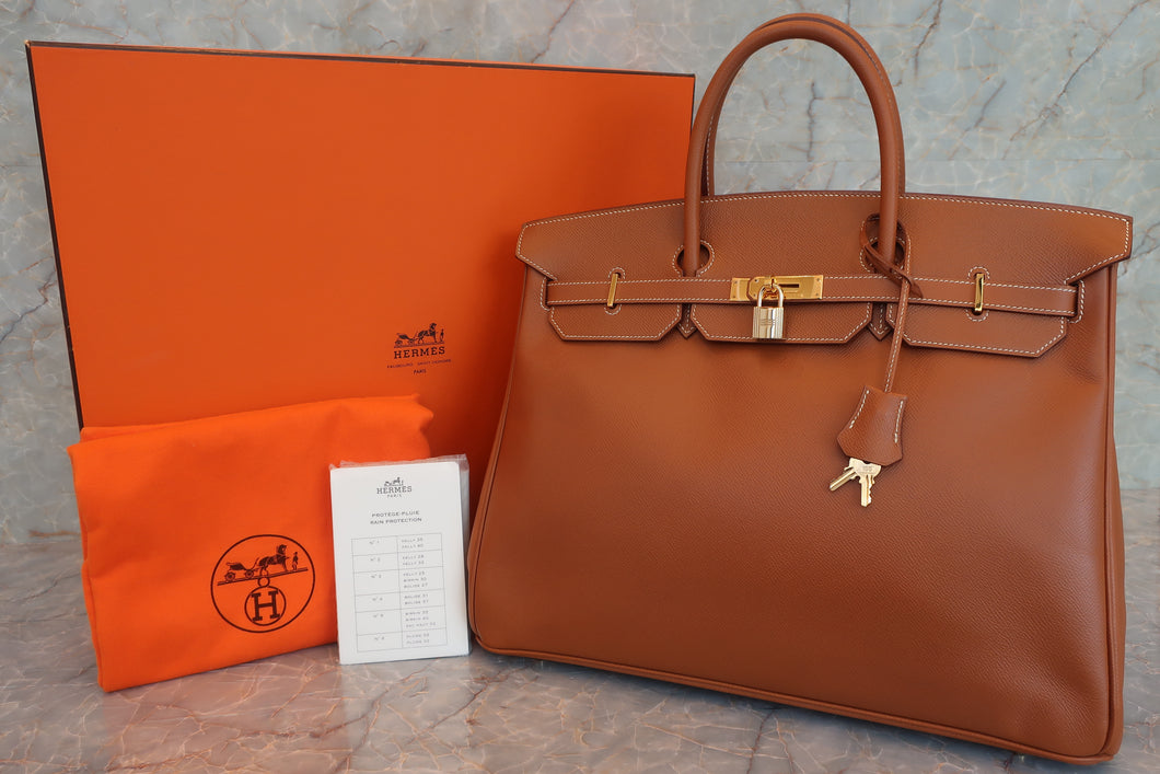 HERMES BIRKIN 35 Graine Couchevel leather Gold □E刻印 Hand bag 600090255