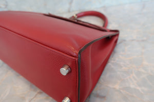 HERMES／エルメス ケリー25 ヴォーエプソン ルージュ □L刻印 ショルダーバッグ 700080125