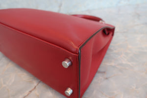 HERMES／エルメス ケリー25 ヴォーエプソン ルージュ □L刻印 ショルダーバッグ 700080125