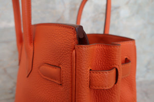 HERMES／エルメス バーキン30 トゴ オレンジ □O刻印 ハンドバッグ 700060073