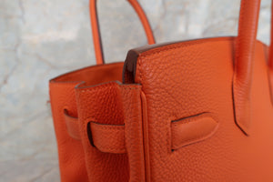 HERMES／エルメス バーキン30 トゴ オレンジ □O刻印 ハンドバッグ 700060073