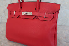 将图片加载到图库查看器，HERMES BIRKIN 30 Clemence leather Rouge casaque □P刻印 Hand bag 700010013
