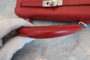 HERMES／エルメス ケリー25 ヴォーエプソン ルージュ □L刻印 ショルダーバッグ 700080125