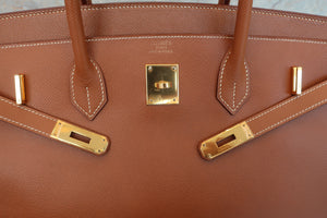 HERMES BIRKIN 35 Graine Couchevel leather Gold □E刻印 Hand bag 600090255