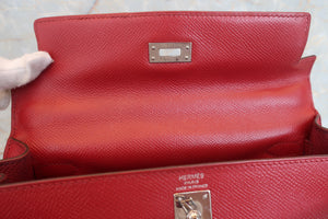HERMES／エルメス ケリー25 ヴォーエプソン ルージュ □L刻印 ショルダーバッグ 700080125