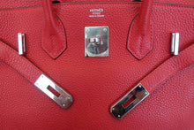 将图片加载到图库查看器，HERMES BIRKIN 30 Clemence leather Rouge casaque □P刻印 Hand bag 700010013
