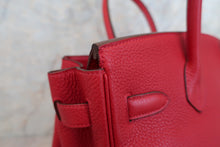 将图片加载到图库查看器，HERMES BIRKIN 30 Clemence leather Rouge casaque □P刻印 Hand bag 700010013
