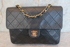 CHANEL/香奈儿 迷你CF 单盖 链条包 羊皮 Black/Gold hadware(黑色/金色金属) 肩背包 600070112