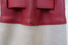Load image into Gallery viewer, HERMES BIRKIN 35 Toile H/Graine Couchevel leather Beige/Rouge vif 〇Y Engraving Hand bag 800020061
