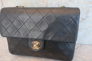 CHANEL/香奈儿 迷你CF 单盖 链条包 羊皮 Black/Gold hadware(黑色/金色金属) 肩背包 600070112