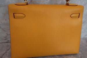 HERMES／エルメス ケリー32 クシュベル ジョーヌ 〇W刻印 ショルダーバッグ 700080175