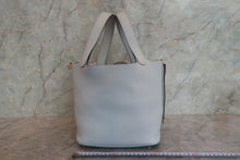 Load image into Gallery viewer, HERMES PICOTIN LOCK MM Clemence leather Blue pale Z Engraving Hand bag 800010065
