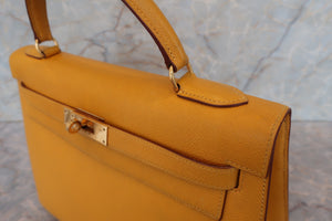 HERMES／エルメス ケリー32 クシュベル ジョーヌ 〇W刻印 ショルダーバッグ 700080175