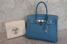 Load image into Gallery viewer, HERMES BIRKIN 30 Togo leather Blue jean  □H Engraving Hand bag 600120297
