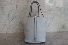 Load image into Gallery viewer, HERMES PICOTIN LOCK MM Clemence leather Blue pale Z Engraving Hand bag 800010065
